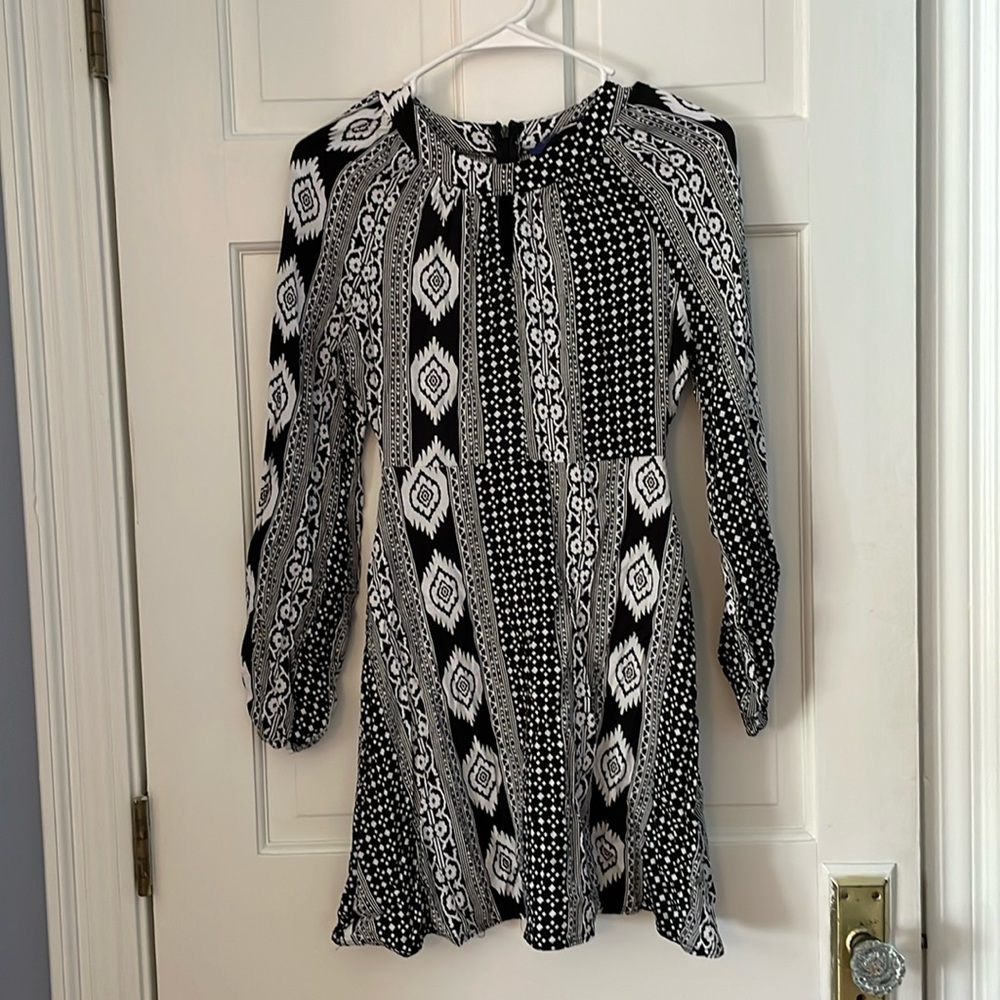 Blue rain long sleeve dress
